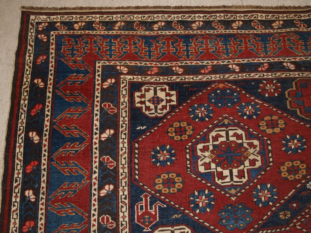 ANTIQUE CAUCASIAN KHILA RUG, BAKU REGION, OUTSTANDING EXAMPLE OF TYPE, LATE 19TH CENTURY. View VII