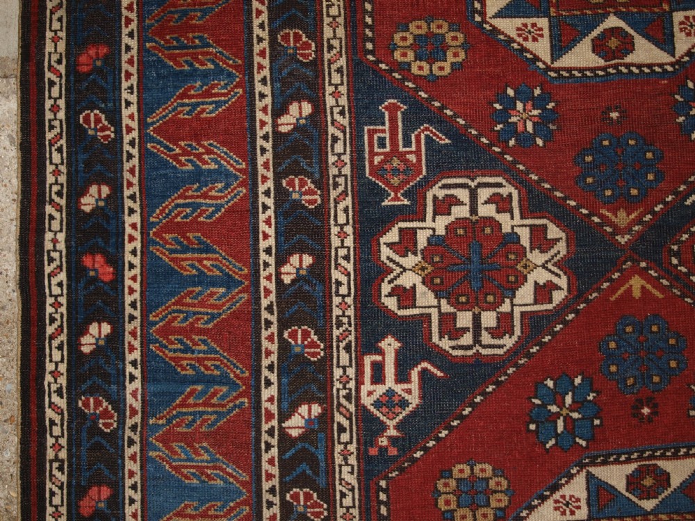 ANTIQUE CAUCASIAN KHILA RUG, BAKU REGION, OUTSTANDING EXAMPLE OF TYPE, LATE 19TH CENTURY. View VIII