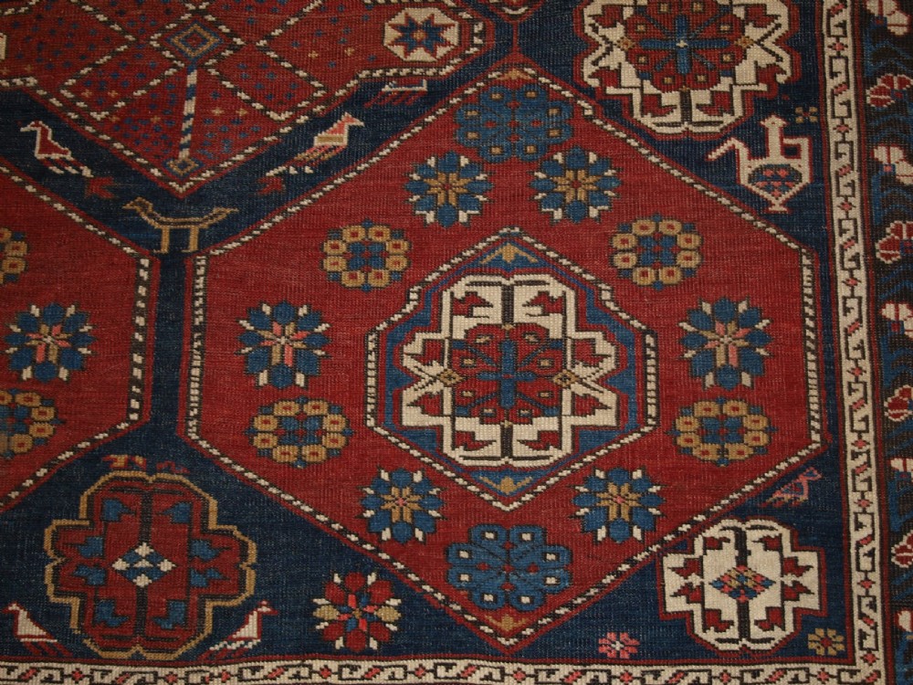 ANTIQUE CAUCASIAN KHILA RUG, BAKU REGION, OUTSTANDING EXAMPLE OF TYPE, LATE 19TH CENTURY. View XI