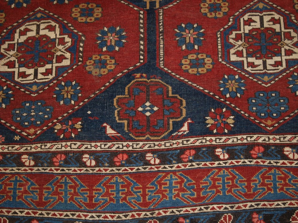 ANTIQUE CAUCASIAN KHILA RUG, BAKU REGION, OUTSTANDING EXAMPLE OF TYPE, LATE 19TH CENTURY. View XII