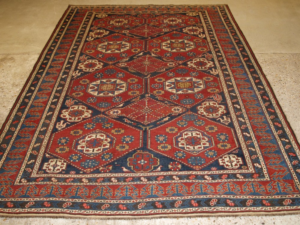 ANTIQUE CAUCASIAN KHILA RUG, BAKU REGION, OUTSTANDING EXAMPLE OF TYPE, LATE 19TH CENTURY. View XIII