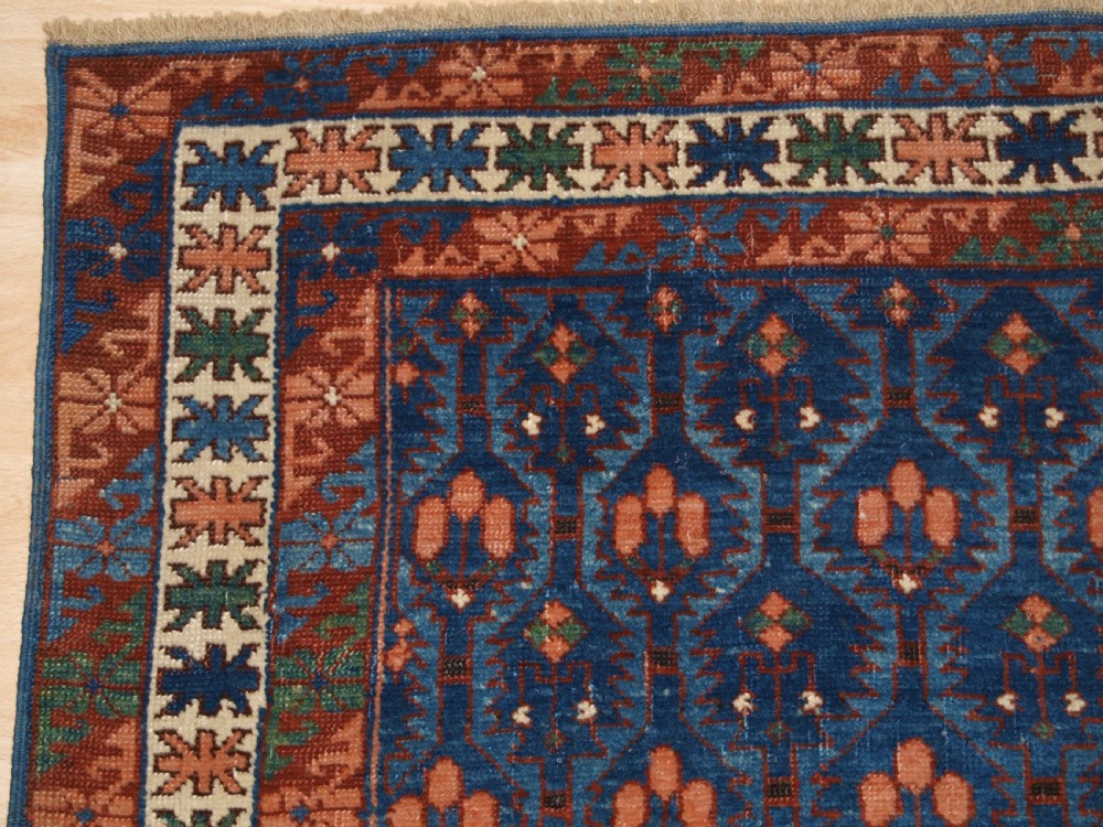 ANTIQUE CAUCASIAN SEICHUR RUG, KUBA REGION, BEAUTIFUL SOFT COLOURS, CIRCA 1890. View III