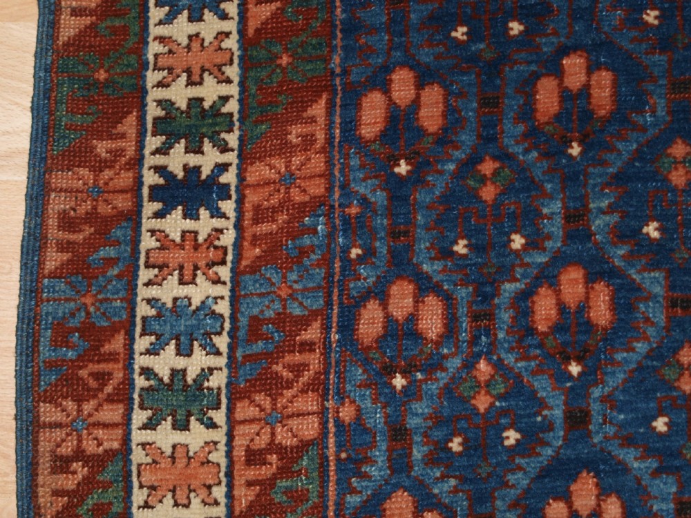 ANTIQUE CAUCASIAN SEICHUR RUG, KUBA REGION, BEAUTIFUL SOFT COLOURS, CIRCA 1890. View IV