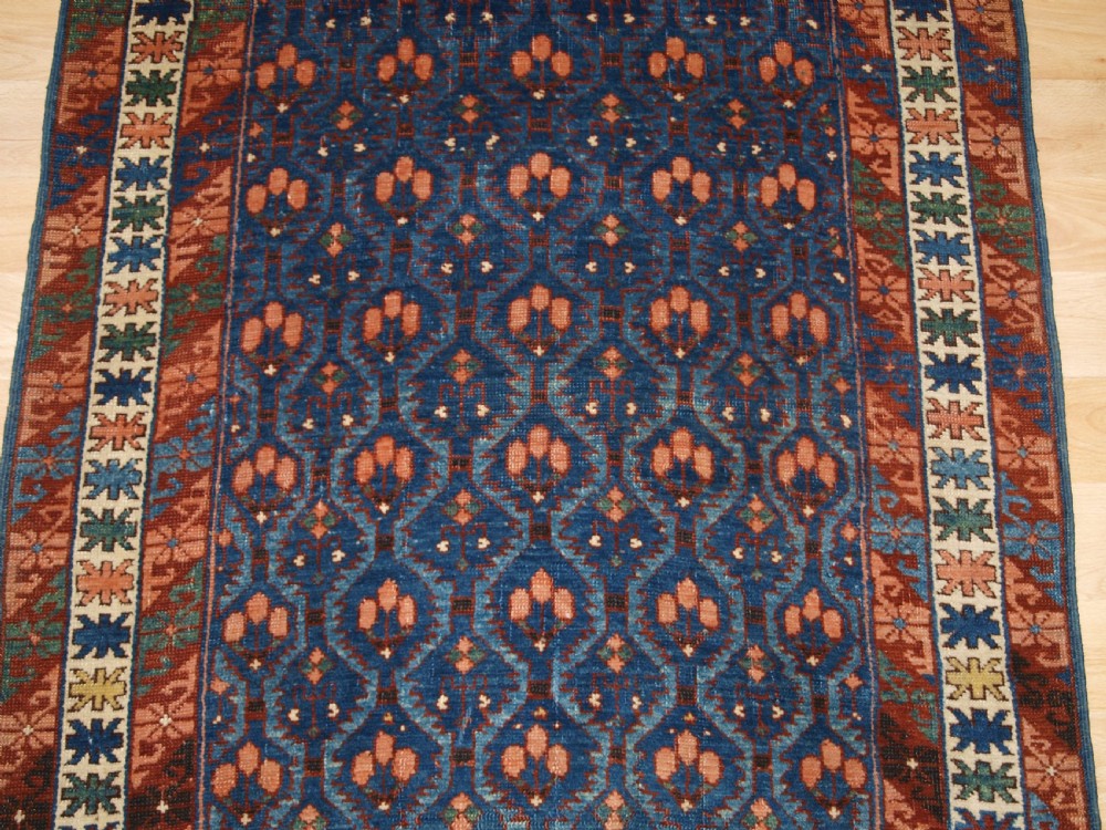 ANTIQUE CAUCASIAN SEICHUR RUG, KUBA REGION, BEAUTIFUL SOFT COLOURS, CIRCA 1890. View VI