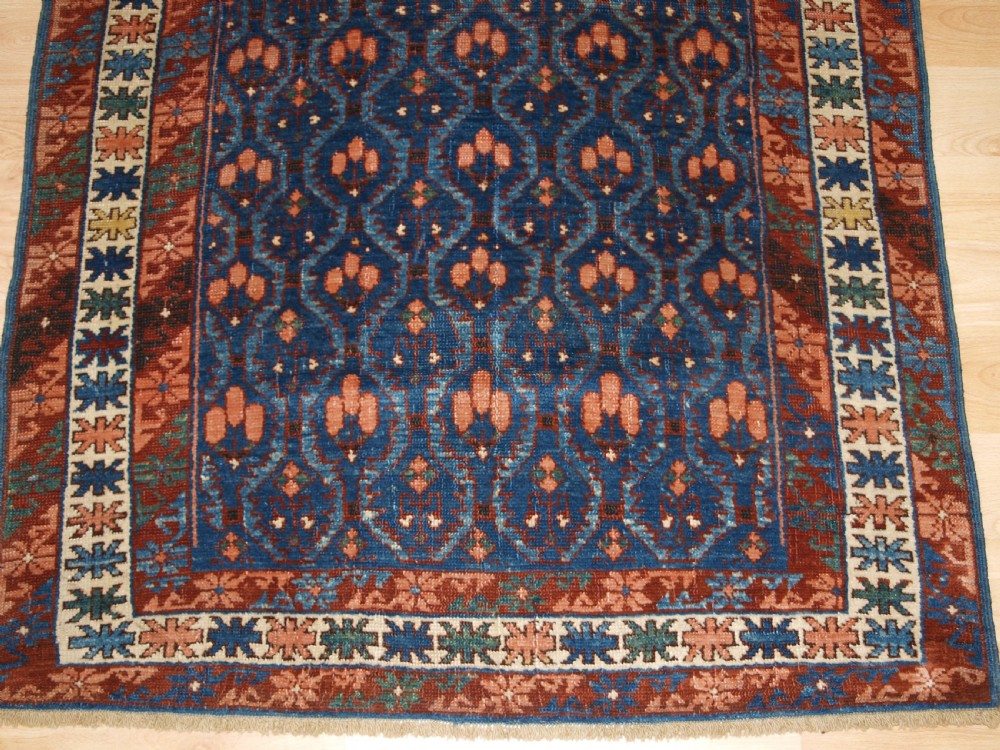 ANTIQUE CAUCASIAN SEICHUR RUG, KUBA REGION, BEAUTIFUL SOFT COLOURS, CIRCA 1890. View VII