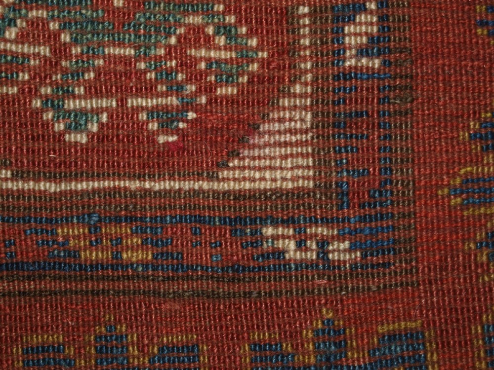 ANTIQUE CAUCASIAN KAZAK RUG OF COMPARTMENT DESIGN, BORDJALOU AREA, CIRCA 1890. View X