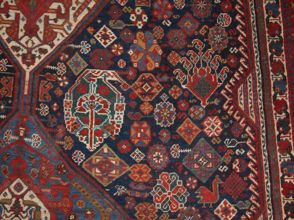 ANTIQUE SOUTH WEST PERSIAN TRIBAL CARPET BY THE KHAMSEH TRIBE, BEAUTIFUL TRIBAL DESIGN, CIRCA 1890. View XI