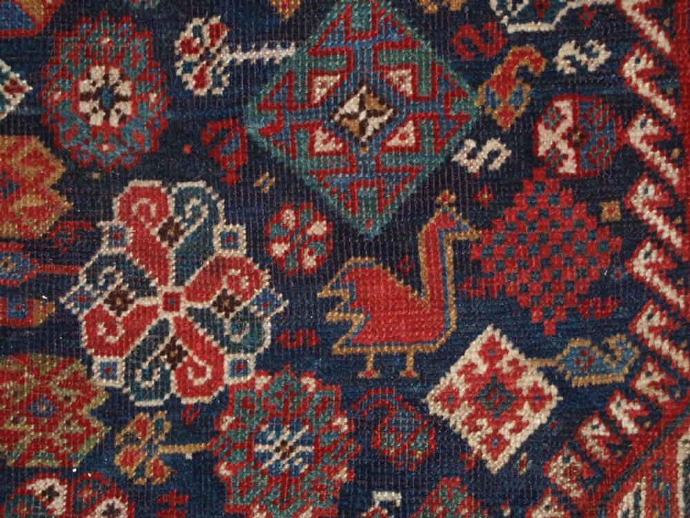 ANTIQUE SOUTH WEST PERSIAN TRIBAL CARPET BY THE KHAMSEH TRIBE, BEAUTIFUL TRIBAL DESIGN, CIRCA 1890. View XV