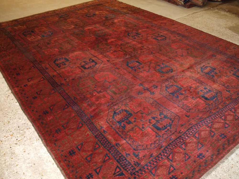 ANTIQUE AFGHAN VILLAGE CARPET, ERSARI WEAVERS, SUPERB COLOUR, CIRCA 1900.