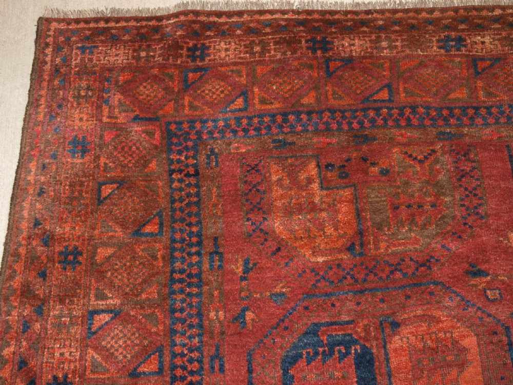 ANTIQUE AFGHAN VILLAGE CARPET, ERSARI WEAVERS, SUPERB COLOUR, CIRCA 1900. View II