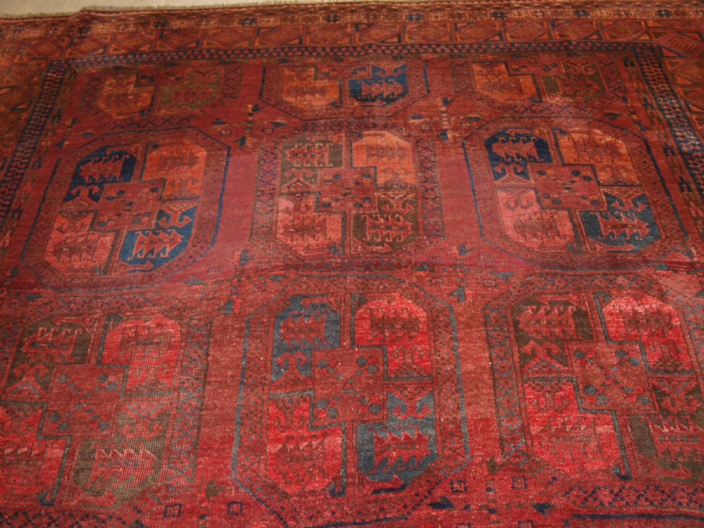 ANTIQUE AFGHAN VILLAGE CARPET, ERSARI WEAVERS, SUPERB COLOUR, CIRCA 1900. View IV