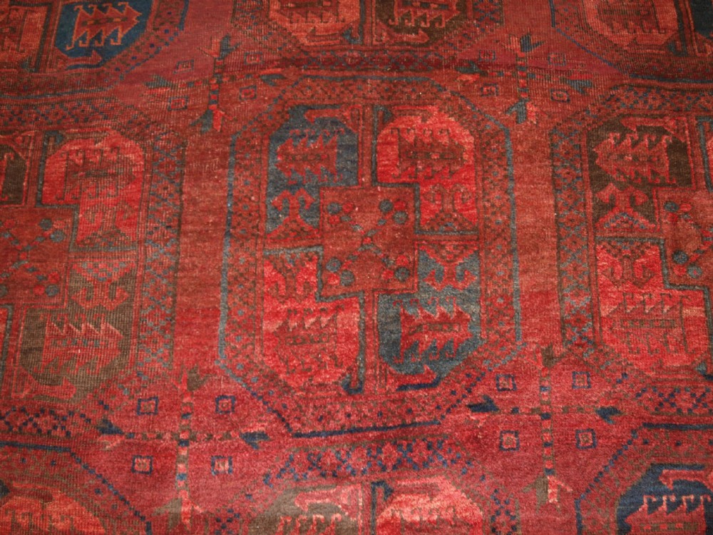 ANTIQUE AFGHAN VILLAGE CARPET, ERSARI WEAVERS, SUPERB COLOUR, CIRCA 1900. View IX
