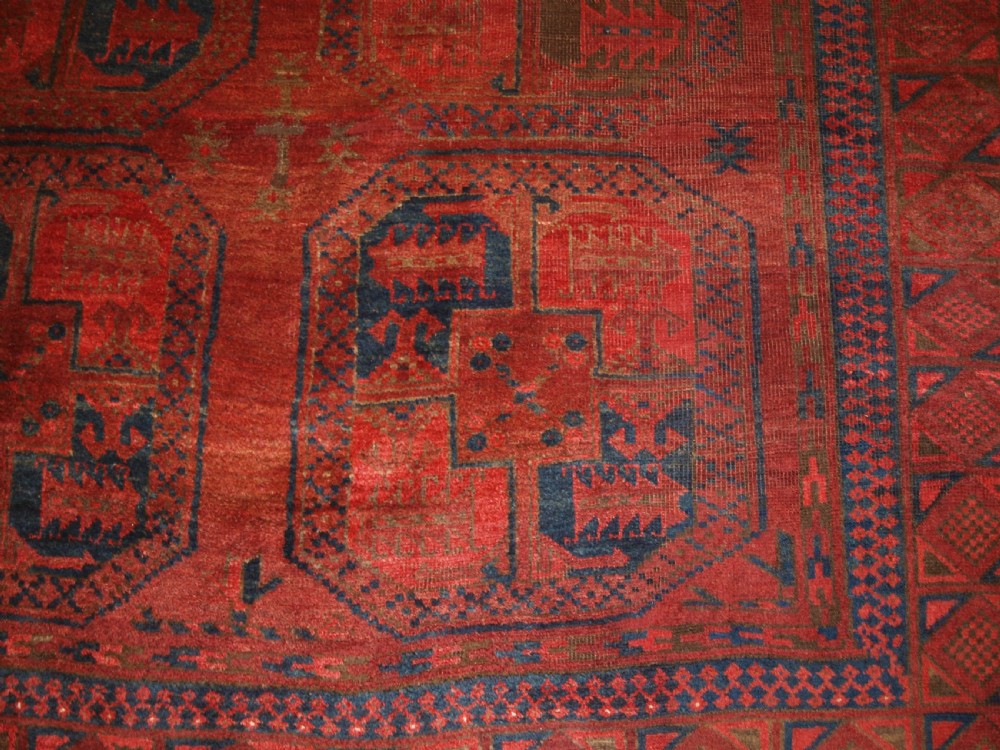 ANTIQUE AFGHAN VILLAGE CARPET, ERSARI WEAVERS, SUPERB COLOUR, CIRCA 1900. View XI