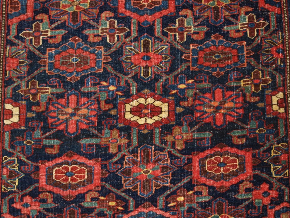 ANTIQUE BIJAR RUNNER WITH MINA KHANI DESIGN, BEAUTIFUL BORDER, CIRCA 1880. View IX