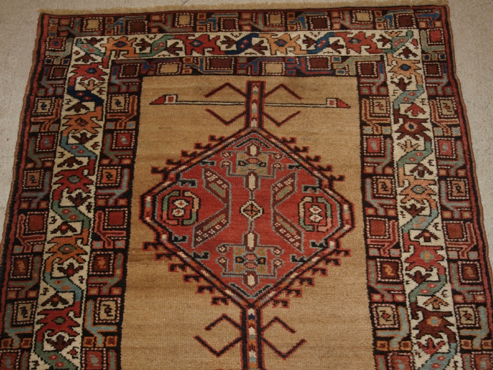 ANTIQUE PERSIAN SARAB RUNNER, CAMEL GROUND WITH GOOD COLOUR, CIRCA 1900. View IV