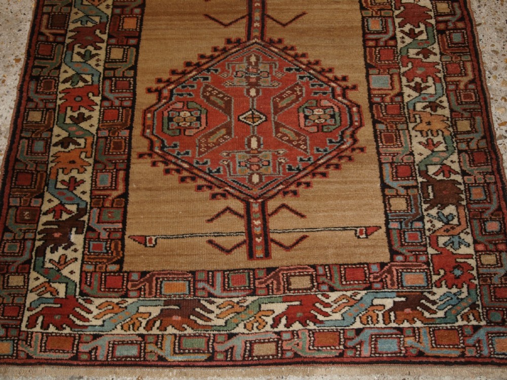 ANTIQUE PERSIAN SARAB RUNNER, CAMEL GROUND WITH GOOD COLOUR, CIRCA 1900. View X