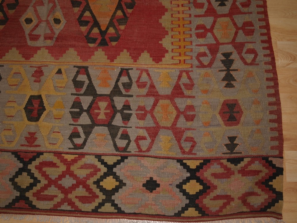 OLD TURKISH KONYA REGION KILIM OF LARGE SIZE, SOFT COLOURS, SUPERB CONDITION, CIRCA 1920. View VII