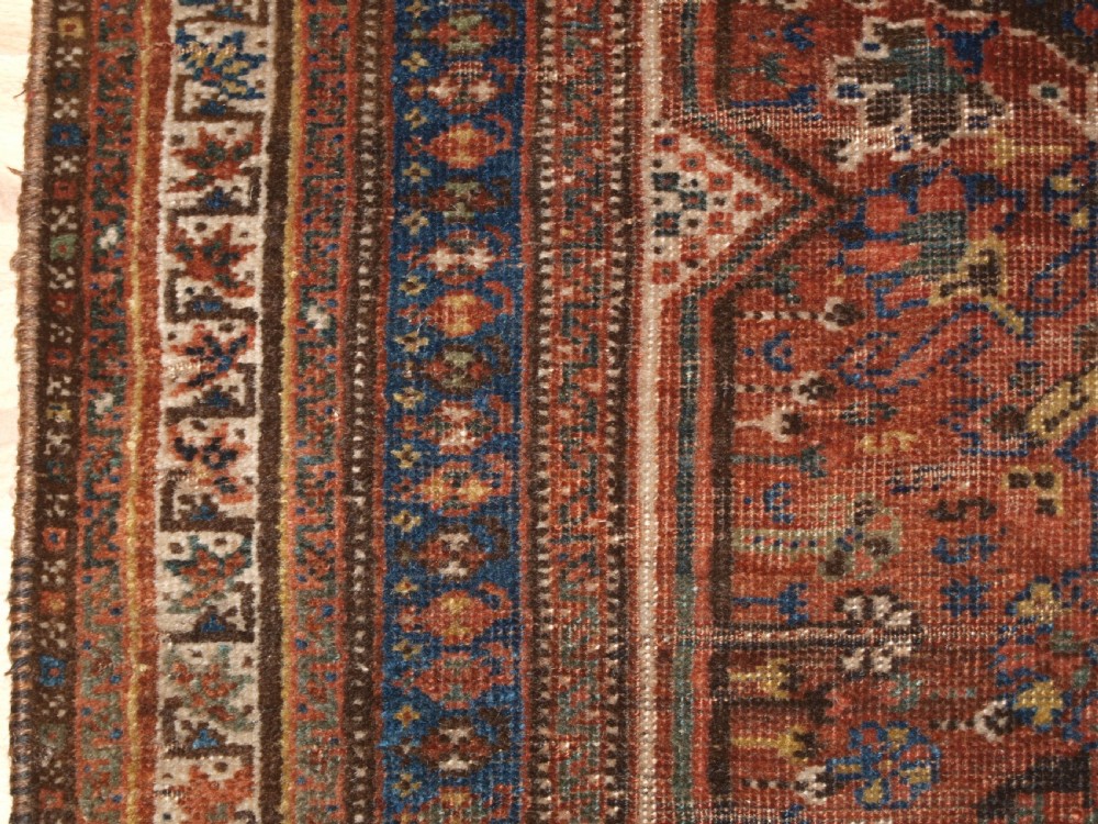 ANTIQUE SOUTH WEST PERSIAN RUG BY THE KHAMSEH TRIBE, BAHARLU SUB TRIBE, CIRCA 1890. View IV
