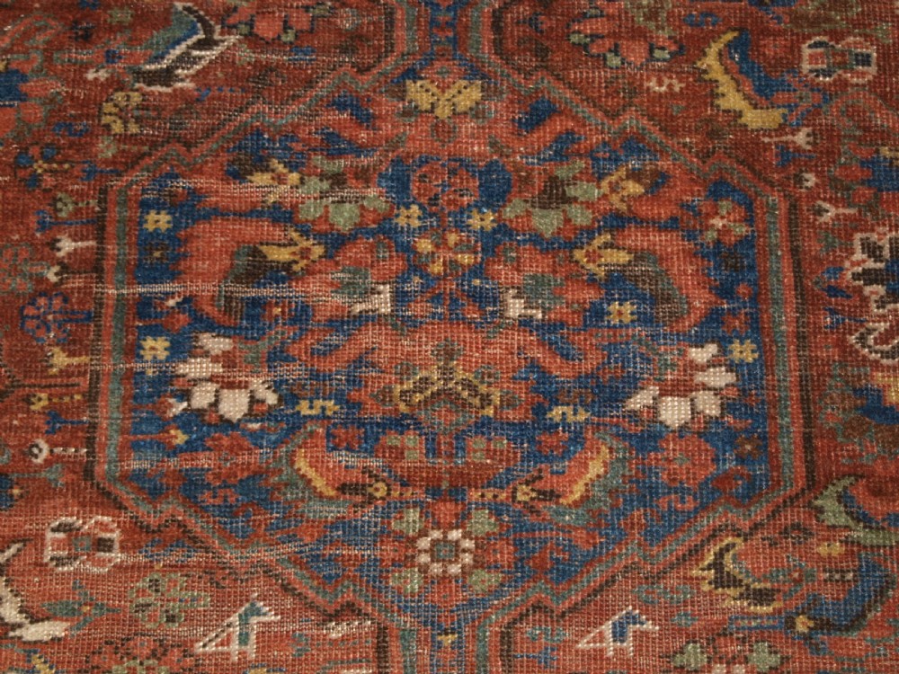 ANTIQUE SOUTH WEST PERSIAN RUG BY THE KHAMSEH TRIBE, BAHARLU SUB TRIBE, CIRCA 1890. View IX
