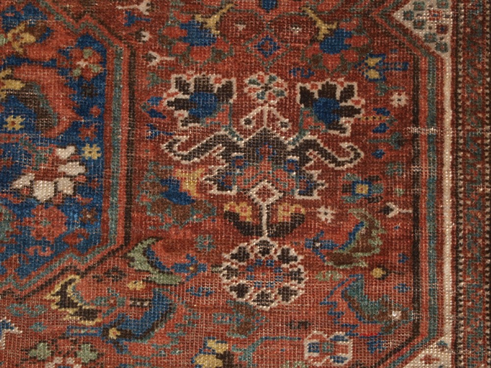 ANTIQUE SOUTH WEST PERSIAN RUG BY THE KHAMSEH TRIBE, BAHARLU SUB TRIBE, CIRCA 1890. View XII