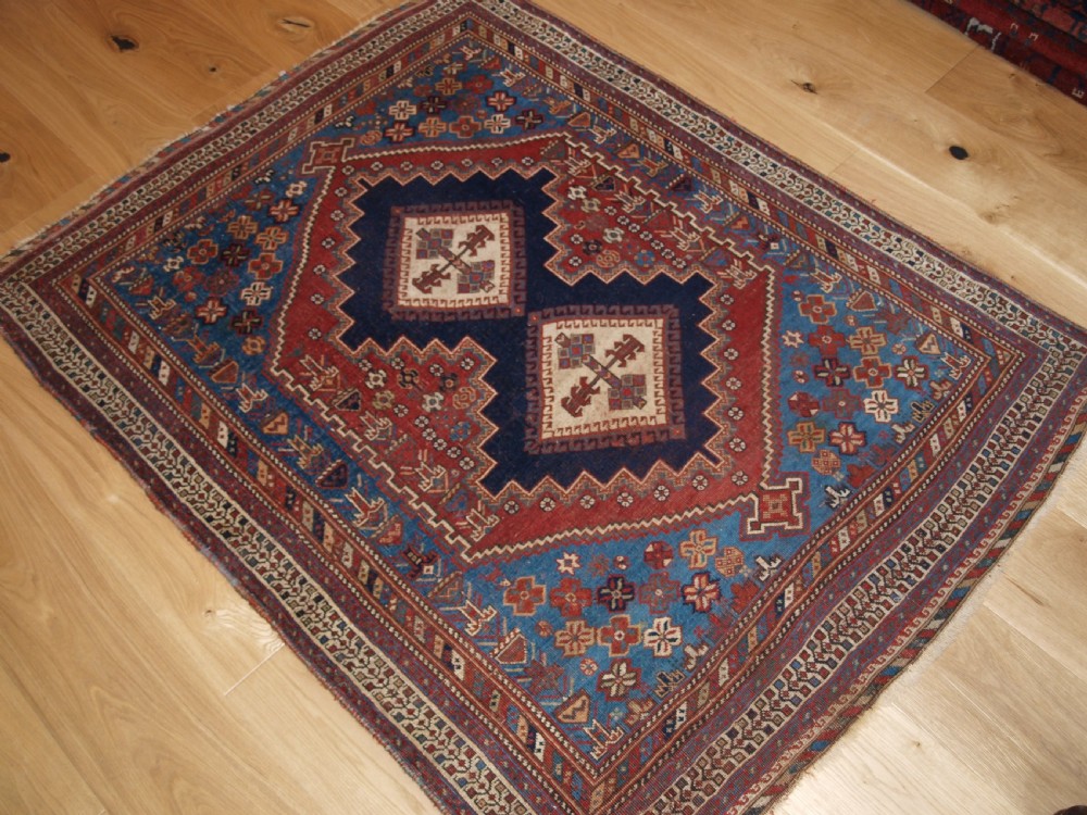 ANTIQUE PERSIAN AFSHAR RUG OF CLASSIC DESIGN, SMALL SIZE WITH GREAT COLOUR, LATE 19TH CENTURY. View II