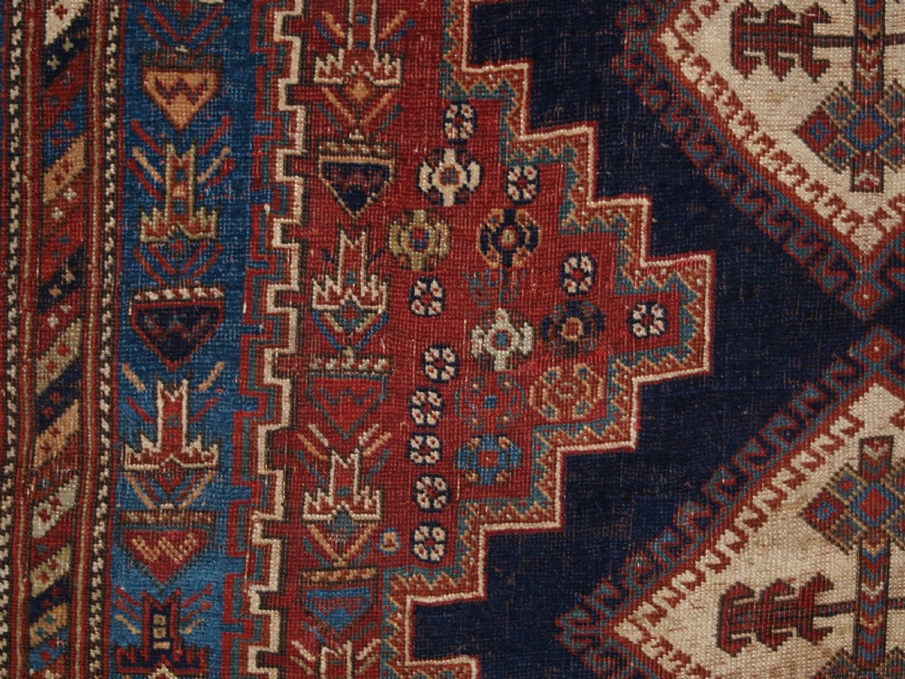 ANTIQUE PERSIAN AFSHAR RUG OF CLASSIC DESIGN, SMALL SIZE WITH GREAT COLOUR, LATE 19TH CENTURY. View XII