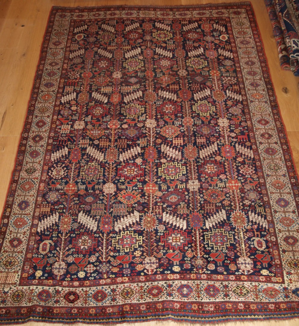 ANTIQUE TRIBAL SHEKARLU QASHQAI RUG, VERY FINE WEAVE, GREAT COLOUR, CIRCA 1880. View II