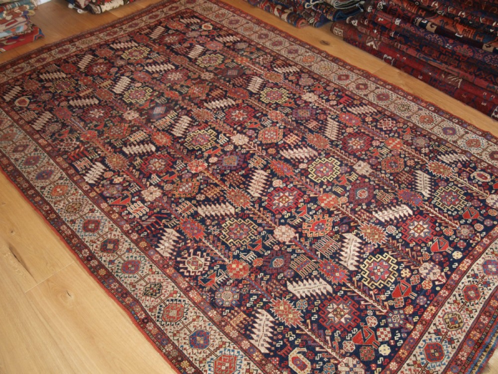 ANTIQUE TRIBAL SHEKARLU QASHQAI RUG, VERY FINE WEAVE, GREAT COLOUR, CIRCA 1880. View III