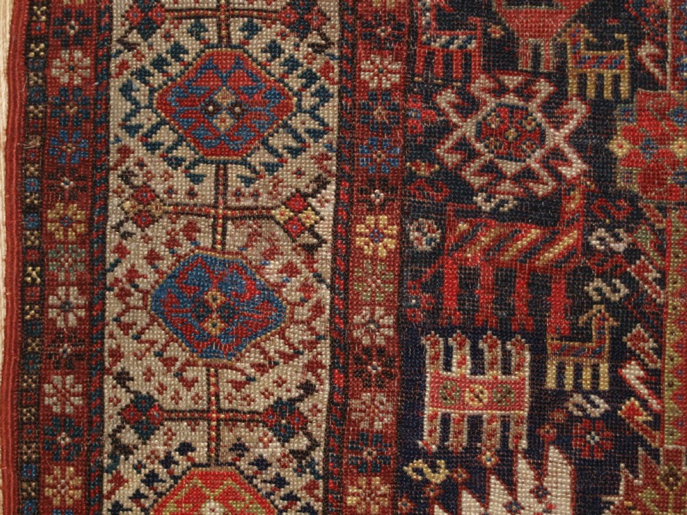 ANTIQUE TRIBAL SHEKARLU QASHQAI RUG, VERY FINE WEAVE, GREAT COLOUR, CIRCA 1880. View V