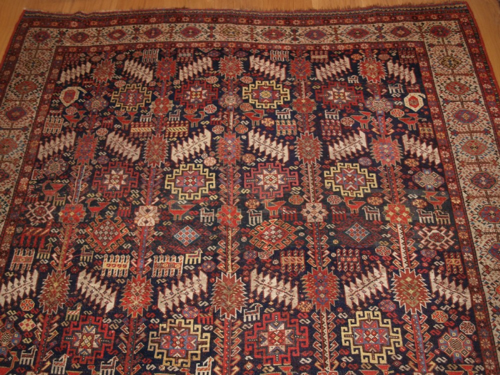 ANTIQUE TRIBAL SHEKARLU QASHQAI RUG, VERY FINE WEAVE, GREAT COLOUR, CIRCA 1880. View VI