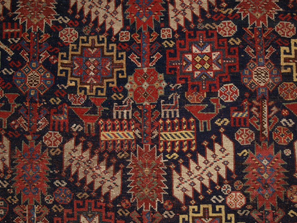 ANTIQUE TRIBAL SHEKARLU QASHQAI RUG, VERY FINE WEAVE, GREAT COLOUR, CIRCA 1880. View IX