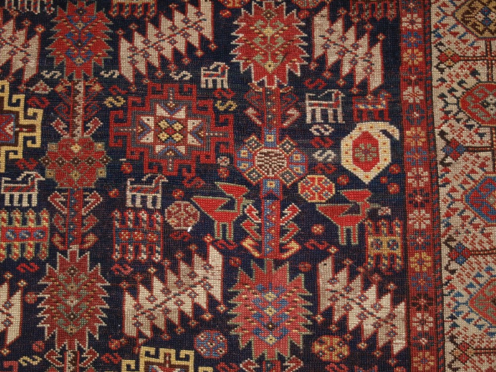 ANTIQUE TRIBAL SHEKARLU QASHQAI RUG, VERY FINE WEAVE, GREAT COLOUR, CIRCA 1880. View X