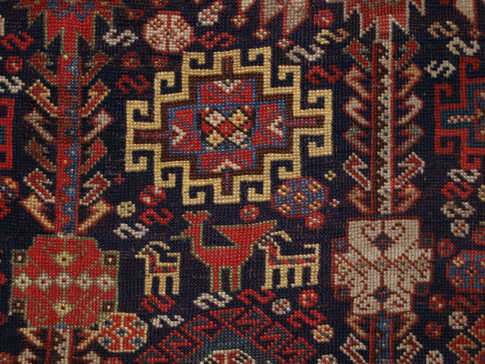 ANTIQUE TRIBAL SHEKARLU QASHQAI RUG, VERY FINE WEAVE, GREAT COLOUR, CIRCA 1880. View XI