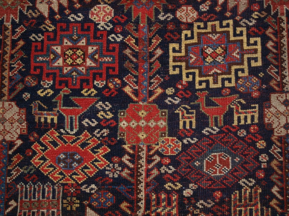 ANTIQUE TRIBAL SHEKARLU QASHQAI RUG, VERY FINE WEAVE, GREAT COLOUR, CIRCA 1880. View XIII