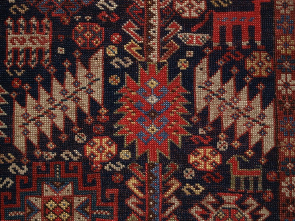 ANTIQUE TRIBAL SHEKARLU QASHQAI RUG, VERY FINE WEAVE, GREAT COLOUR, CIRCA 1880. View XIV