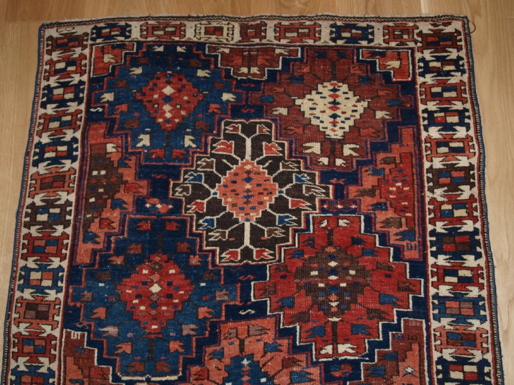 ANTIQUE CAUCASIAN RUG OF SMALL SIZE AND SCARCE DESIGN, KUBA REGION, LATE 19TH CENTURY. View III