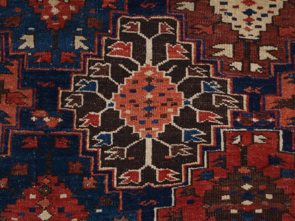 ANTIQUE CAUCASIAN RUG OF SMALL SIZE AND SCARCE DESIGN, KUBA REGION, LATE 19TH CENTURY. View VI