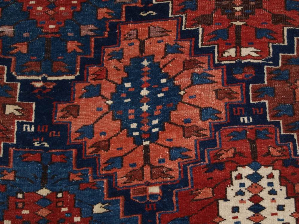 ANTIQUE CAUCASIAN RUG OF SMALL SIZE AND SCARCE DESIGN, KUBA REGION, LATE 19TH CENTURY. View VII