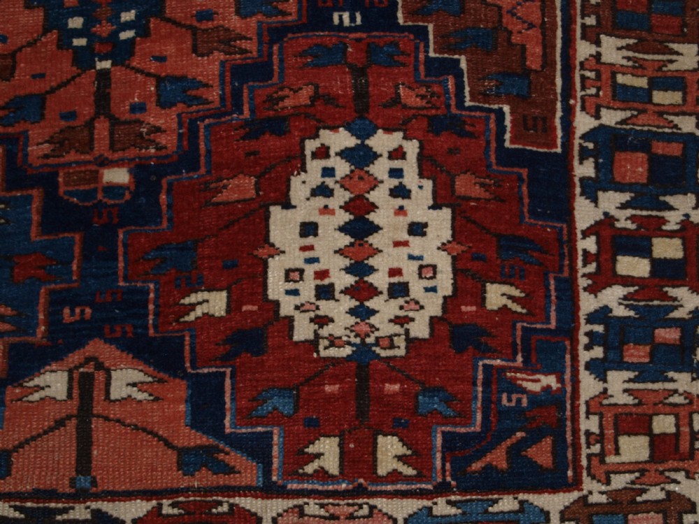 ANTIQUE CAUCASIAN RUG OF SMALL SIZE AND SCARCE DESIGN, KUBA REGION, LATE 19TH CENTURY. View VIII