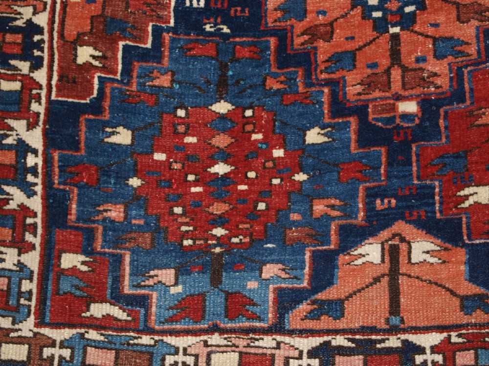 ANTIQUE CAUCASIAN RUG OF SMALL SIZE AND SCARCE DESIGN, KUBA REGION, LATE 19TH CENTURY. View IX