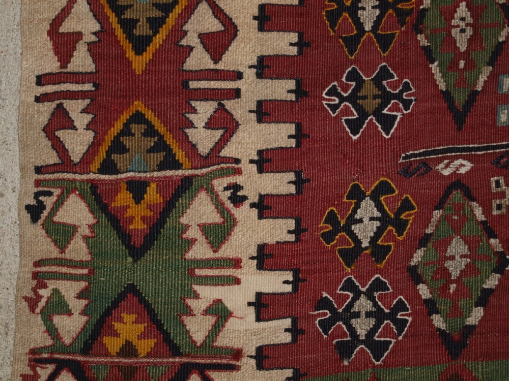 OLD TURKISH MALATYA KILIM, WOVEN IN TWO PARTS, SUPERB DESIGN AND COLOUR, CIRCA 1900/20. View III