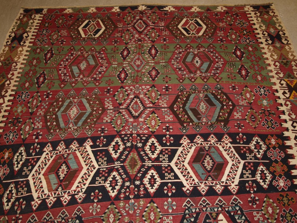OLD TURKISH MALATYA KILIM, WOVEN IN TWO PARTS, SUPERB DESIGN AND COLOUR, CIRCA 1900/20. View IV