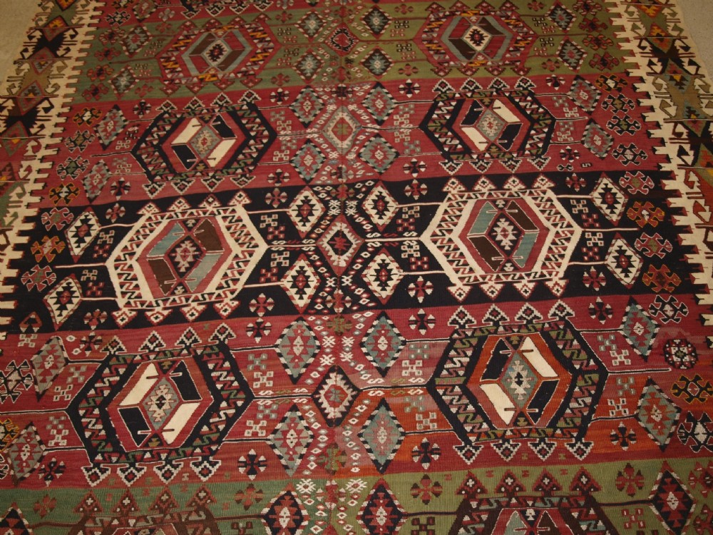 OLD TURKISH MALATYA KILIM, WOVEN IN TWO PARTS, SUPERB DESIGN AND COLOUR, CIRCA 1900/20. View VI