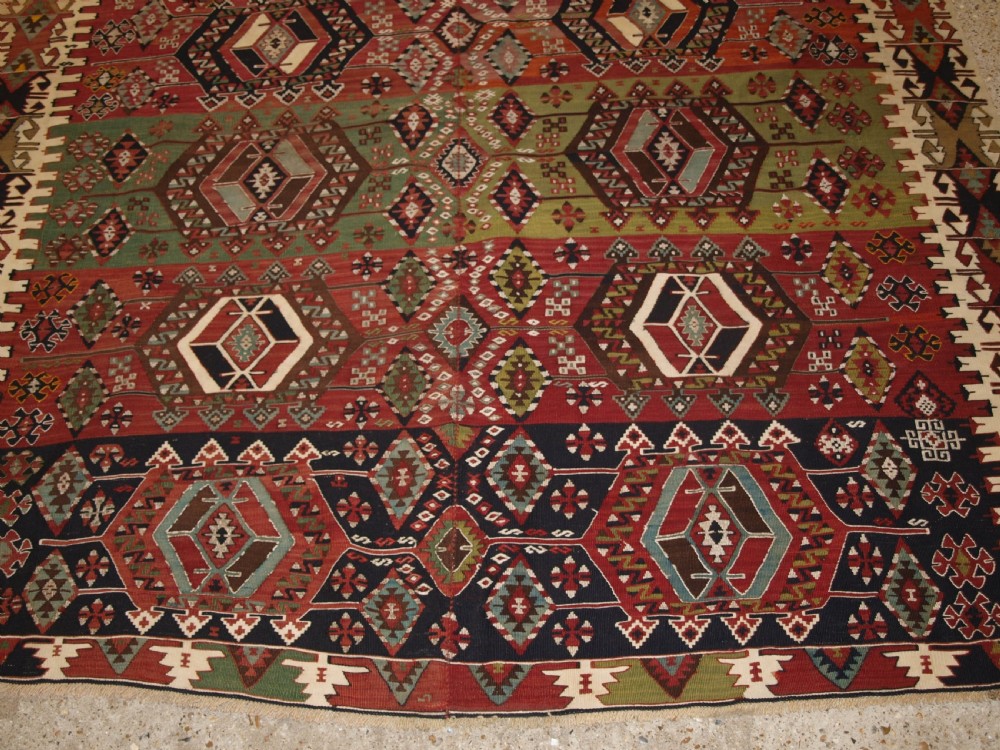 OLD TURKISH MALATYA KILIM, WOVEN IN TWO PARTS, SUPERB DESIGN AND COLOUR, CIRCA 1900/20. View VII