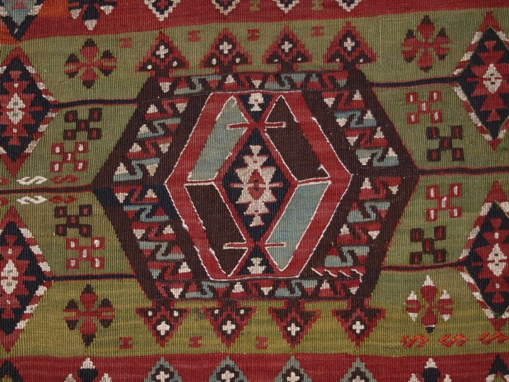 OLD TURKISH MALATYA KILIM, WOVEN IN TWO PARTS, SUPERB DESIGN AND COLOUR, CIRCA 1900/20. View IX