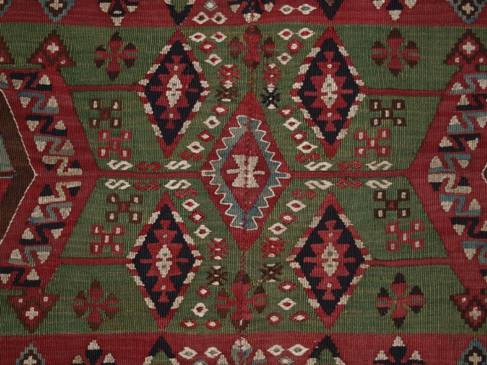 OLD TURKISH MALATYA KILIM, WOVEN IN TWO PARTS, SUPERB DESIGN AND COLOUR, CIRCA 1900/20. View XI