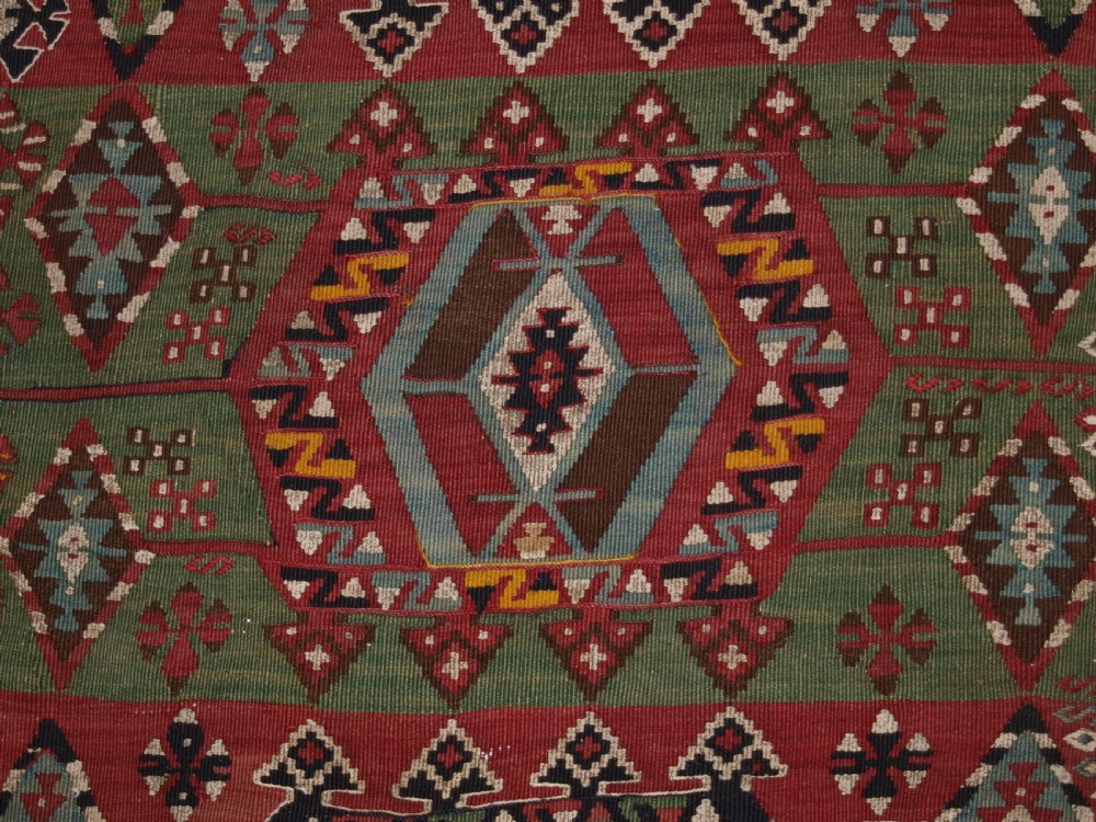 OLD TURKISH MALATYA KILIM, WOVEN IN TWO PARTS, SUPERB DESIGN AND COLOUR, CIRCA 1900/20. View XII