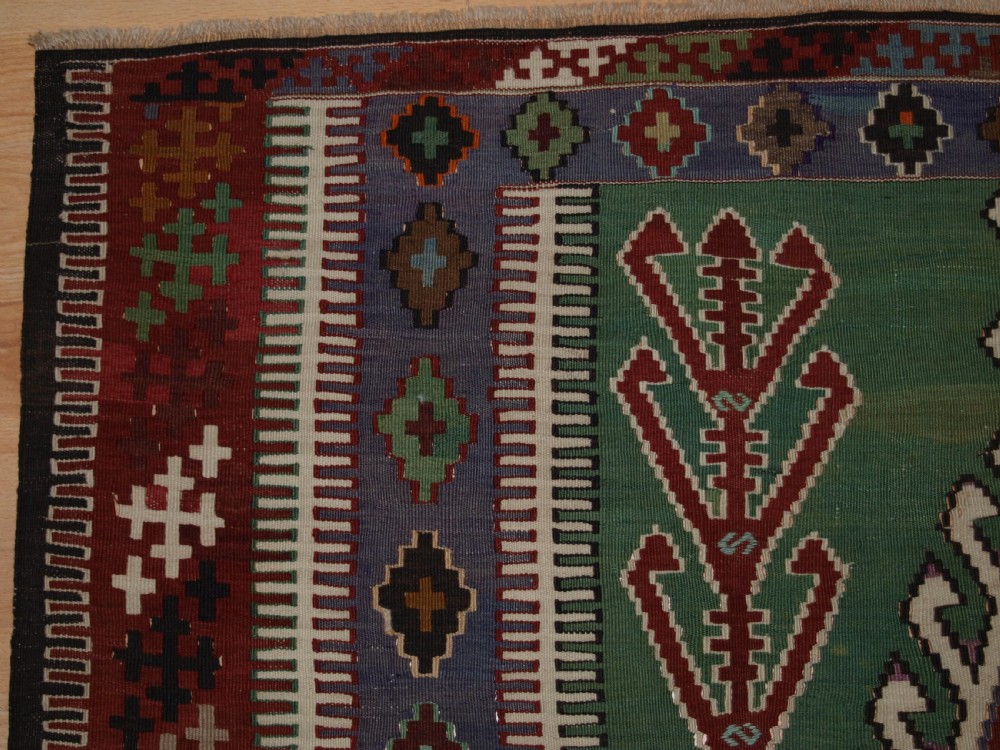 OLD TURKISH OBRUK PRAYER KILIM OF TRADITIONAL DESIGN, EXCELLENT CONDITION, CIRCA 1920. View II