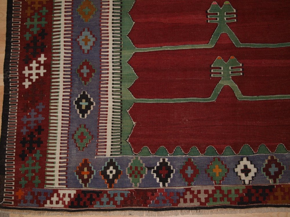 OLD TURKISH OBRUK PRAYER KILIM OF TRADITIONAL DESIGN, EXCELLENT CONDITION, CIRCA 1920. View VI
