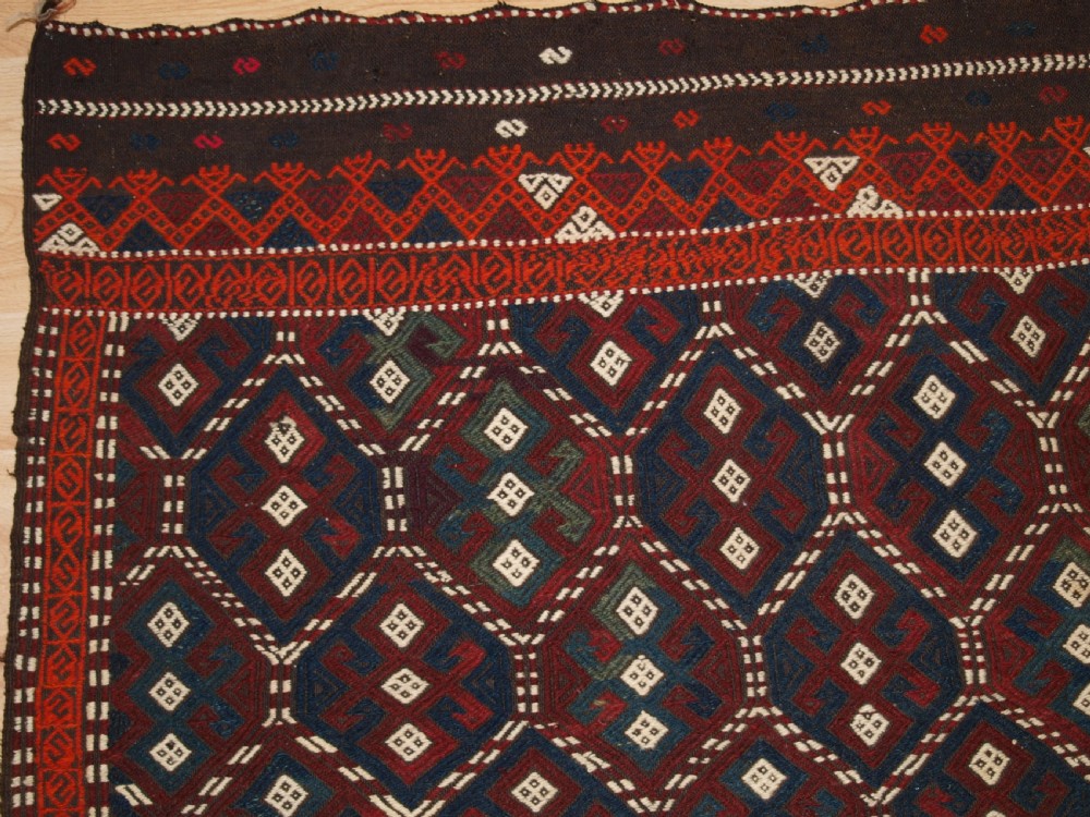 OLD TURKISH FLAT WEAVE IN CICIM TECHNIQUE, BERGAMA REGION, CIRCA 1920. View III